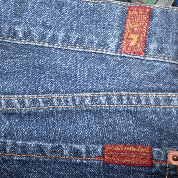 7 For All Mankind 28 x 31.5 Low Rise Bootcut Jeans E490 - Picture 7 of 10